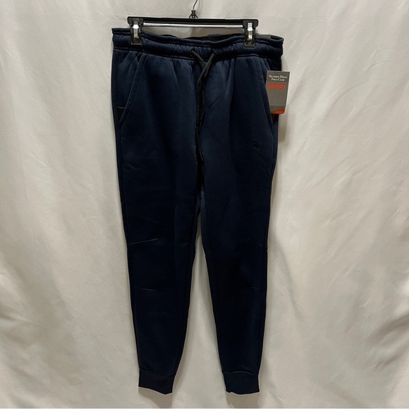 BEVERLY HILLS POLO CLUB Mens Performance Sport Joggers Dark Navy Size Medium - Picture 1 of 14
